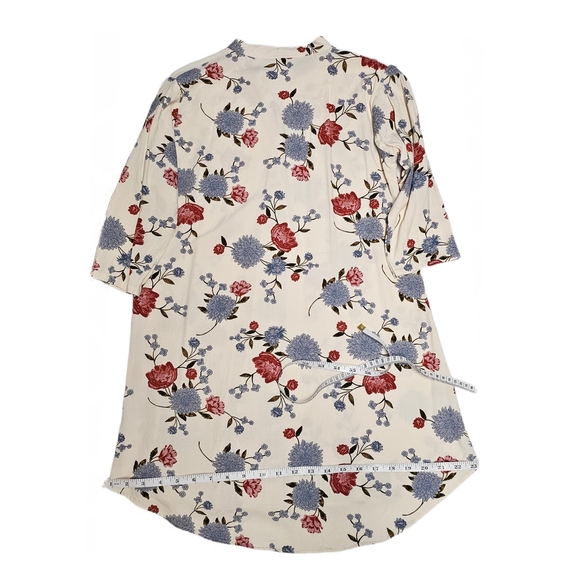 H&M Floral Tunic Button-Up Boutique Bliuse Top - Picture 14 of 14